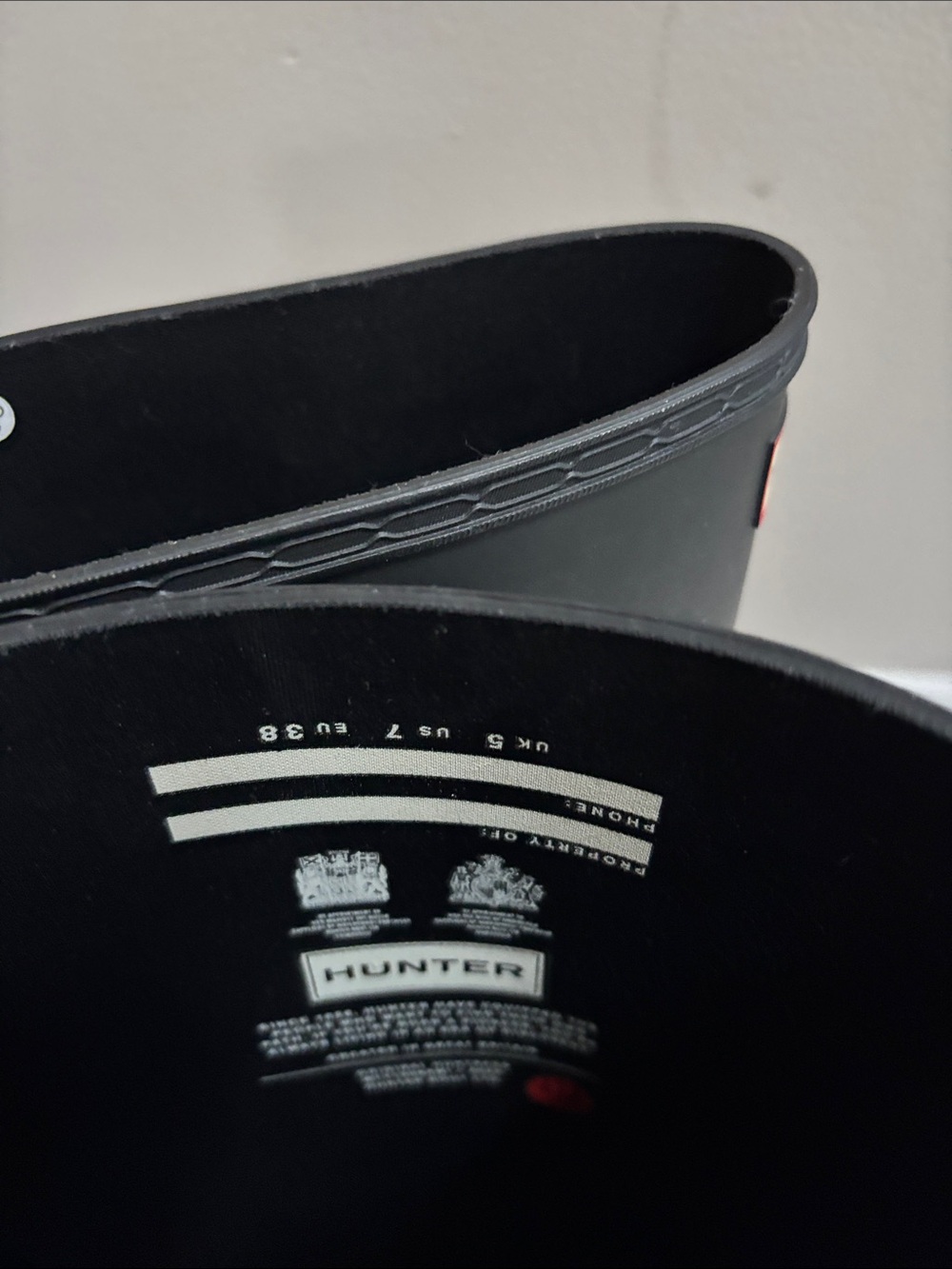 Hunter Black Tall Rubber Rain Boots with Buckle - Picture 4 of 5